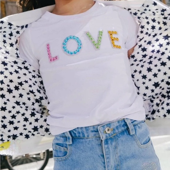 Lola + The Boys Other - Lola & The Boys White LOVE T-Shirt